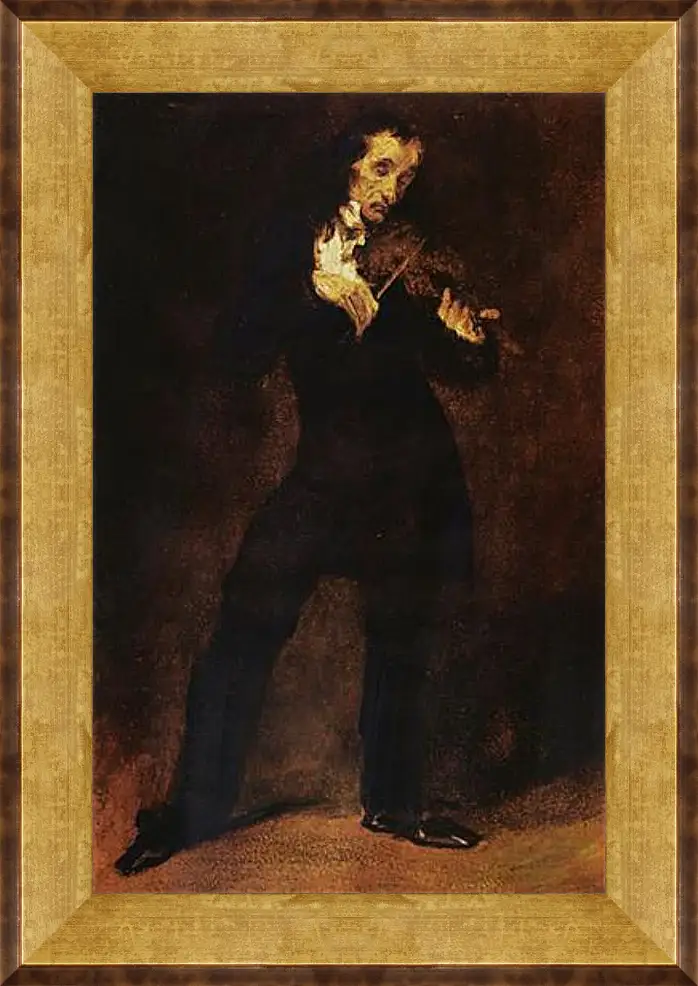 Картина в раме - Portrait Of Paganini. Эжен Делакруа