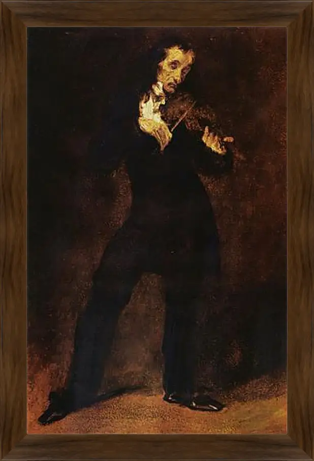 Картина в раме - Portrait Of Paganini. Эжен Делакруа