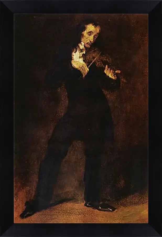 Картина в раме - Portrait Of Paganini. Эжен Делакруа