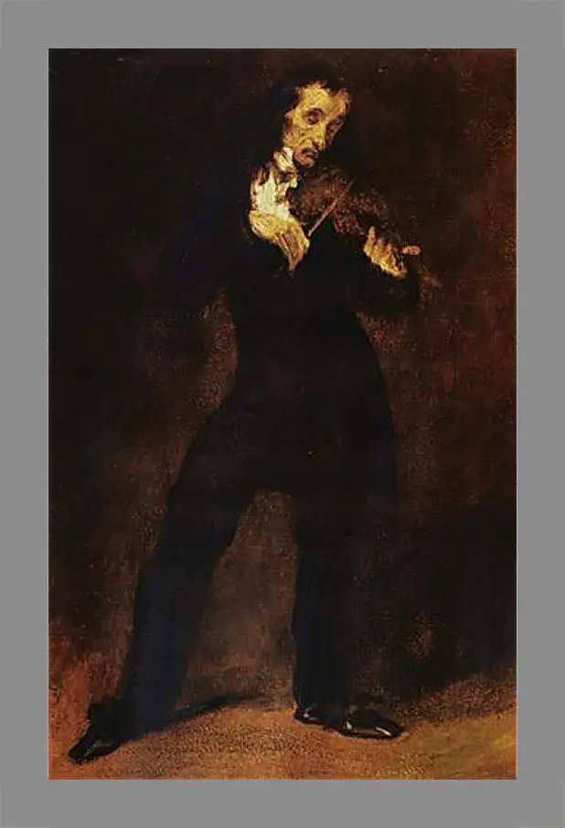 Картина в раме - Portrait Of Paganini. Эжен Делакруа