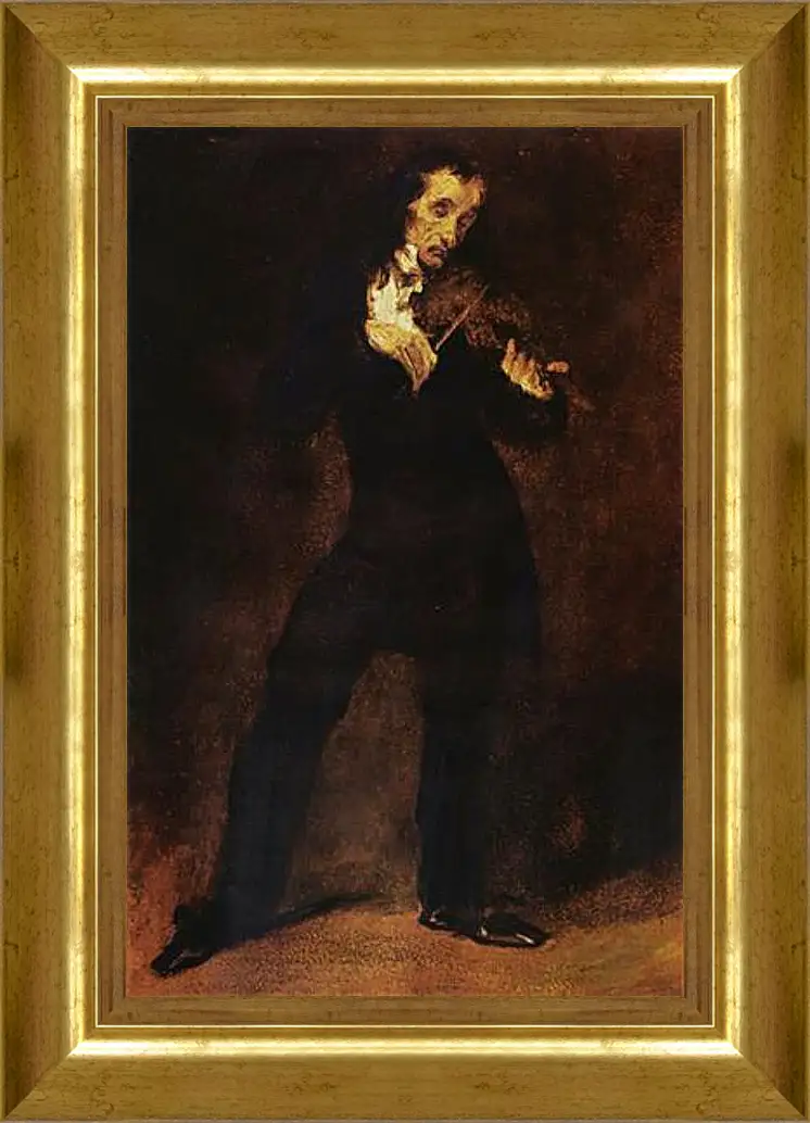 Картина в раме - Portrait Of Paganini. Эжен Делакруа