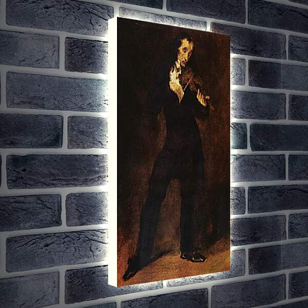 Лайтбокс световая панель - Portrait Of Paganini. Эжен Делакруа