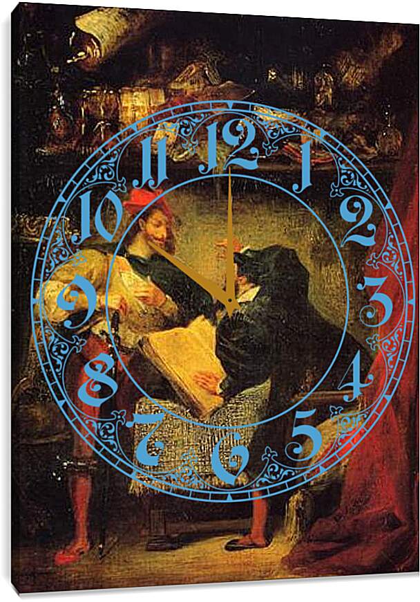 Часы картина - Faust & Mephistopheles. Эжен Делакруа