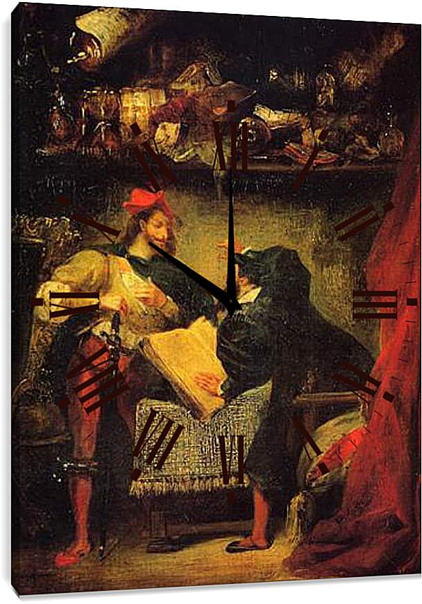 Часы картина - Faust & Mephistopheles. Эжен Делакруа