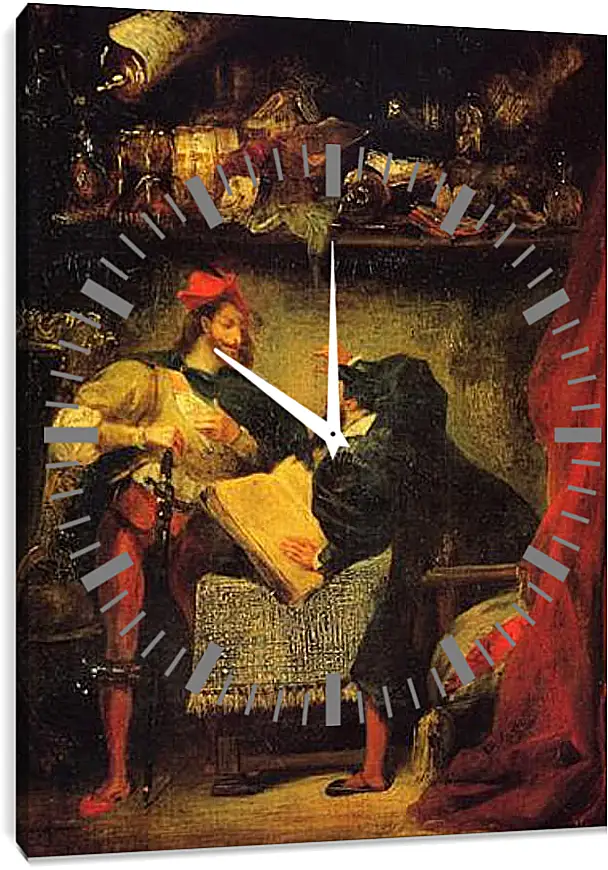 Часы картина - Faust & Mephistopheles. Эжен Делакруа