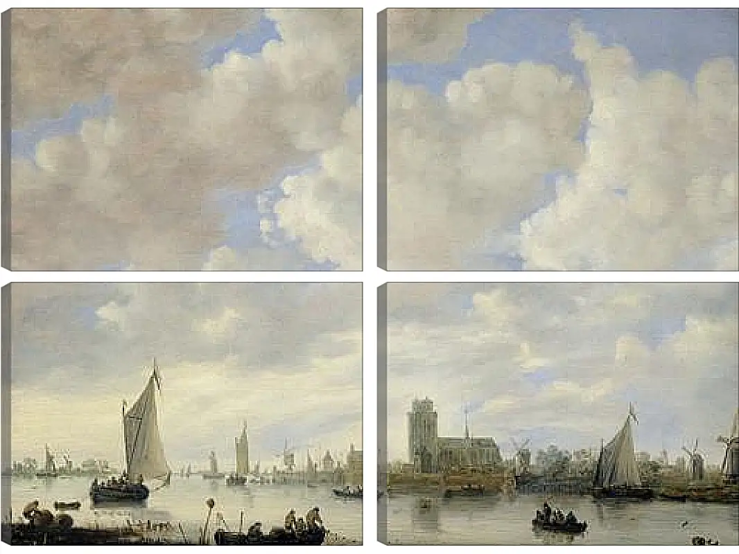 Модульная картина - View of the Merwede off Dordrecht. Ян ван Гойен