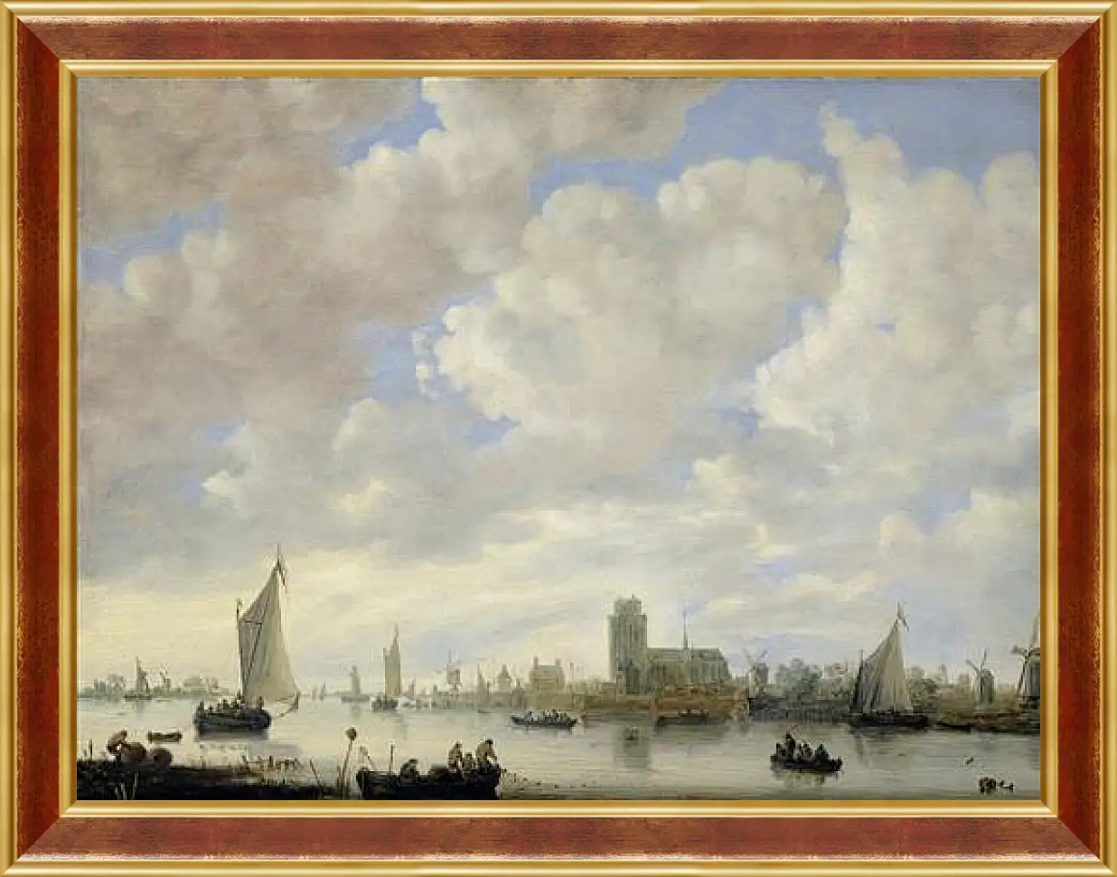 Картина в раме - View of the Merwede off Dordrecht. Ян ван Гойен