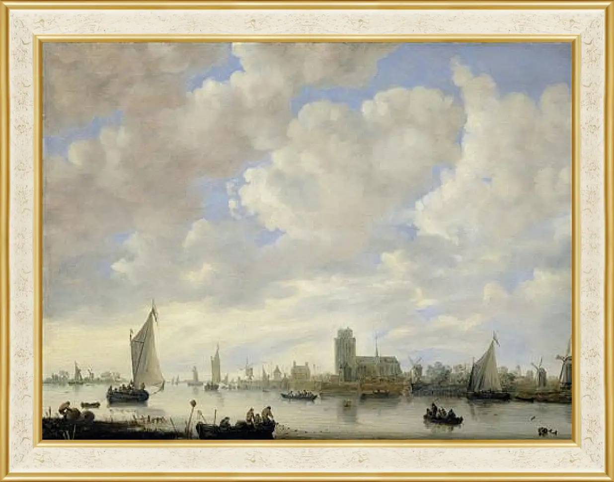 Картина в раме - View of the Merwede off Dordrecht. Ян ван Гойен