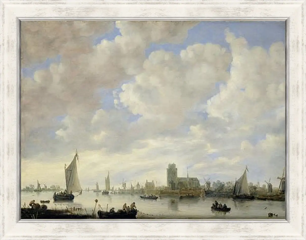 Картина в раме - View of the Merwede off Dordrecht. Ян ван Гойен