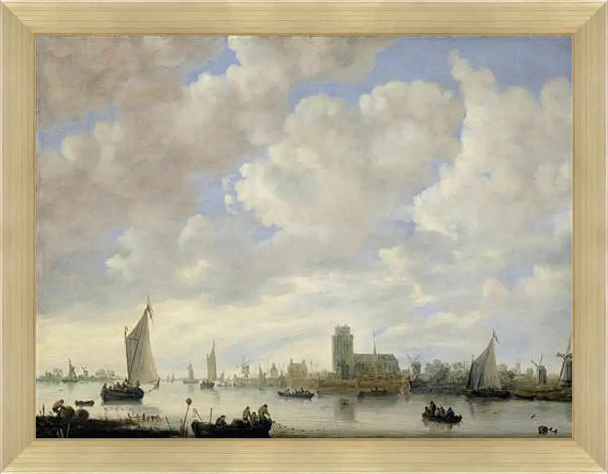 Картина в раме - View of the Merwede off Dordrecht. Ян ван Гойен