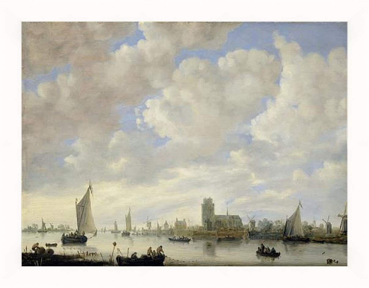 Картина в раме - View of the Merwede off Dordrecht. Ян ван Гойен