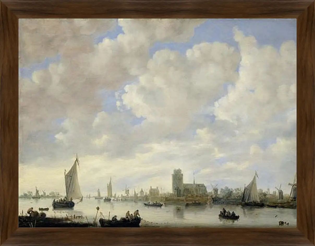 Картина в раме - View of the Merwede off Dordrecht. Ян ван Гойен