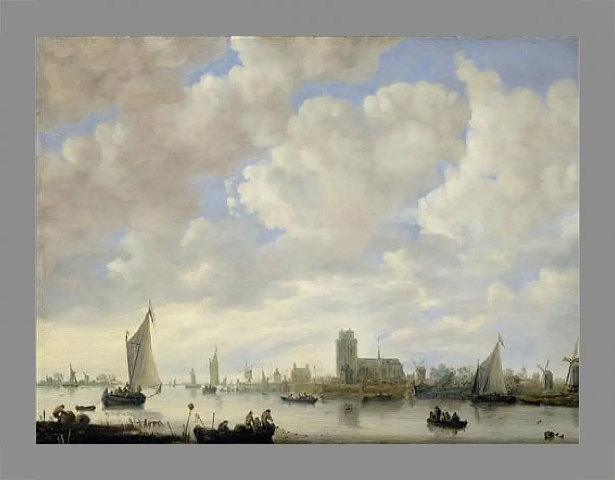 Картина в раме - View of the Merwede off Dordrecht. Ян ван Гойен