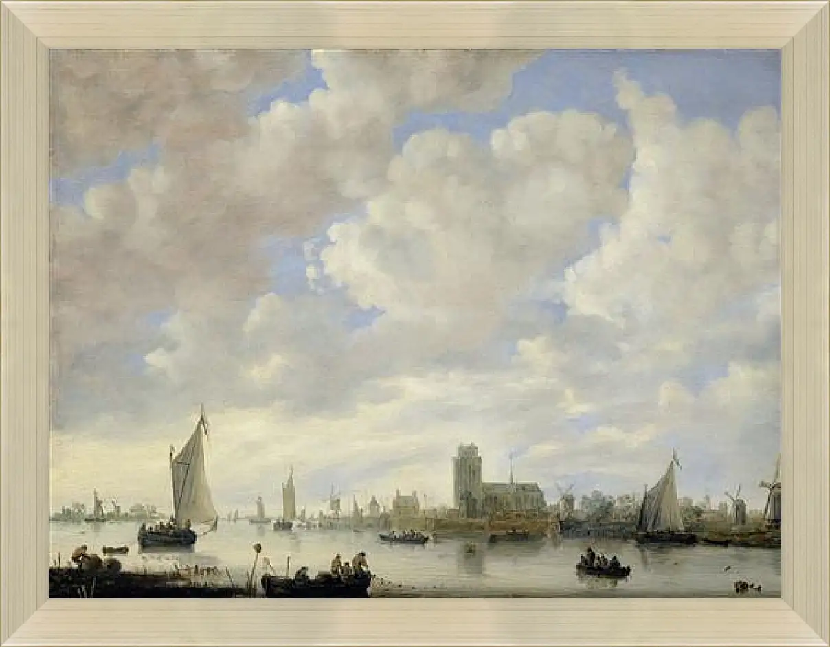 Картина в раме - View of the Merwede off Dordrecht. Ян ван Гойен