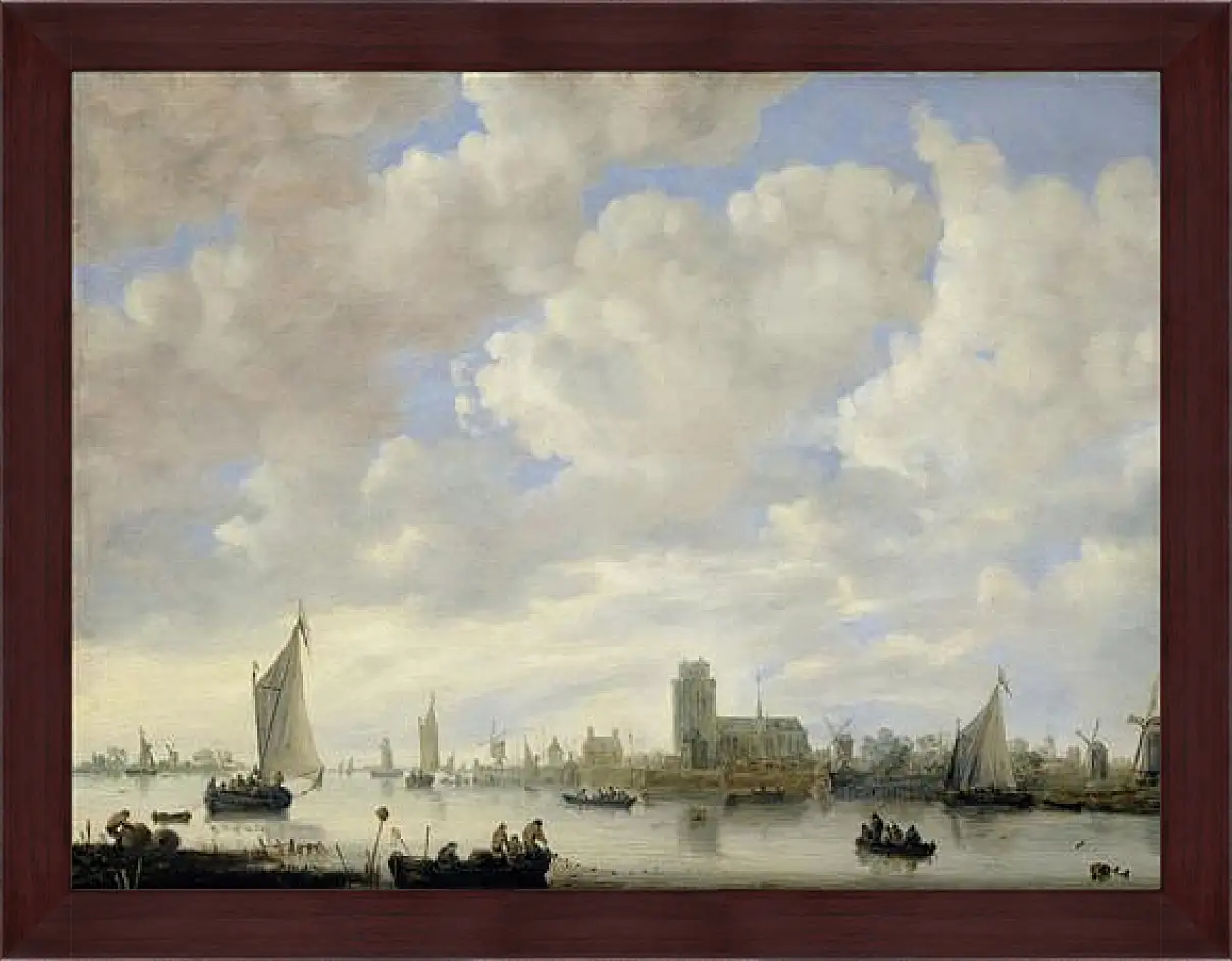 Картина в раме - View of the Merwede off Dordrecht. Ян ван Гойен