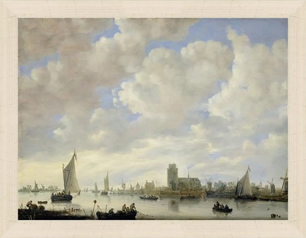 Картина в раме - View of the Merwede off Dordrecht. Ян ван Гойен