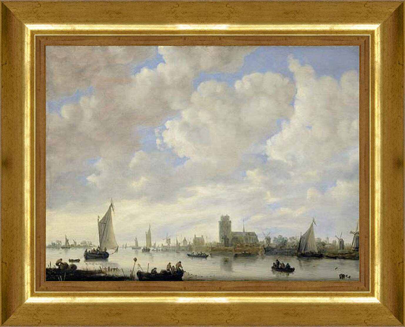 Картина в раме - View of the Merwede off Dordrecht. Ян ван Гойен