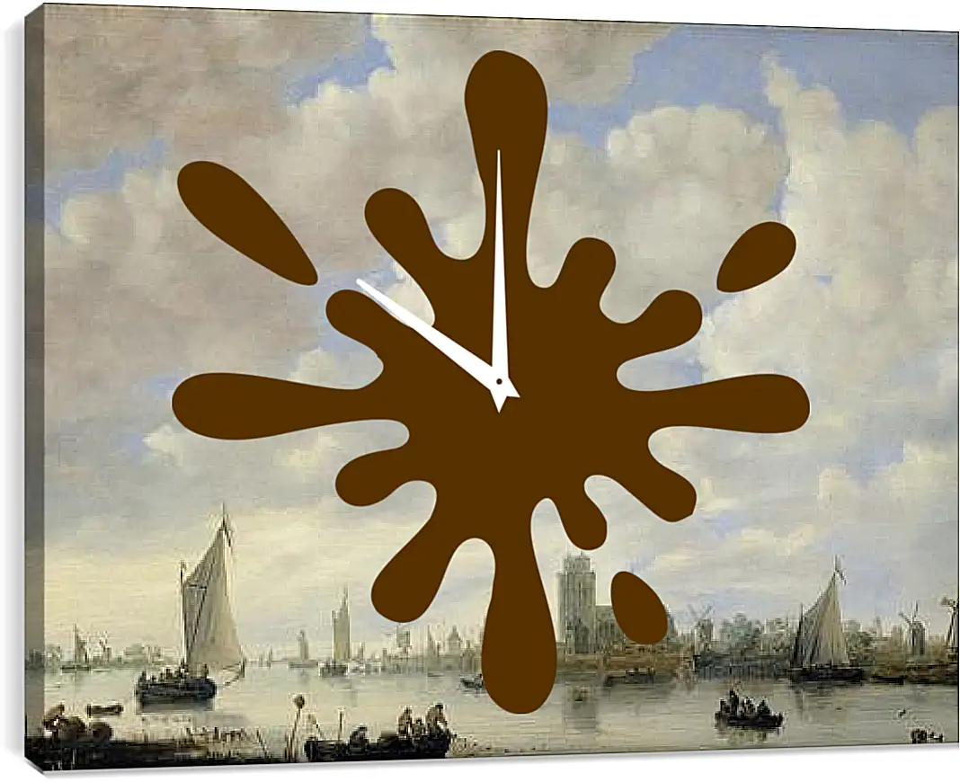 Часы картина - View of the Merwede off Dordrecht. Ян ван Гойен