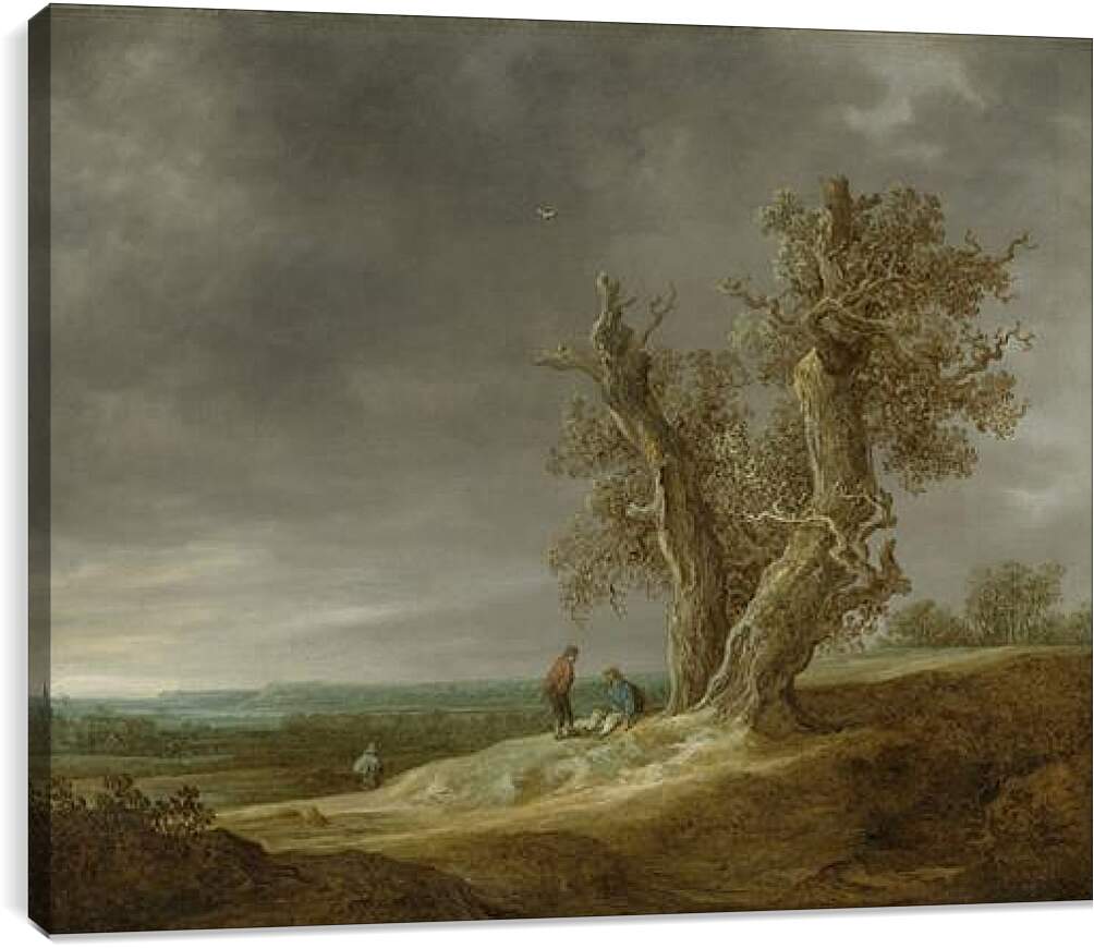 Постер и плакат - Landscape with two oaks. Ян ван Гойен