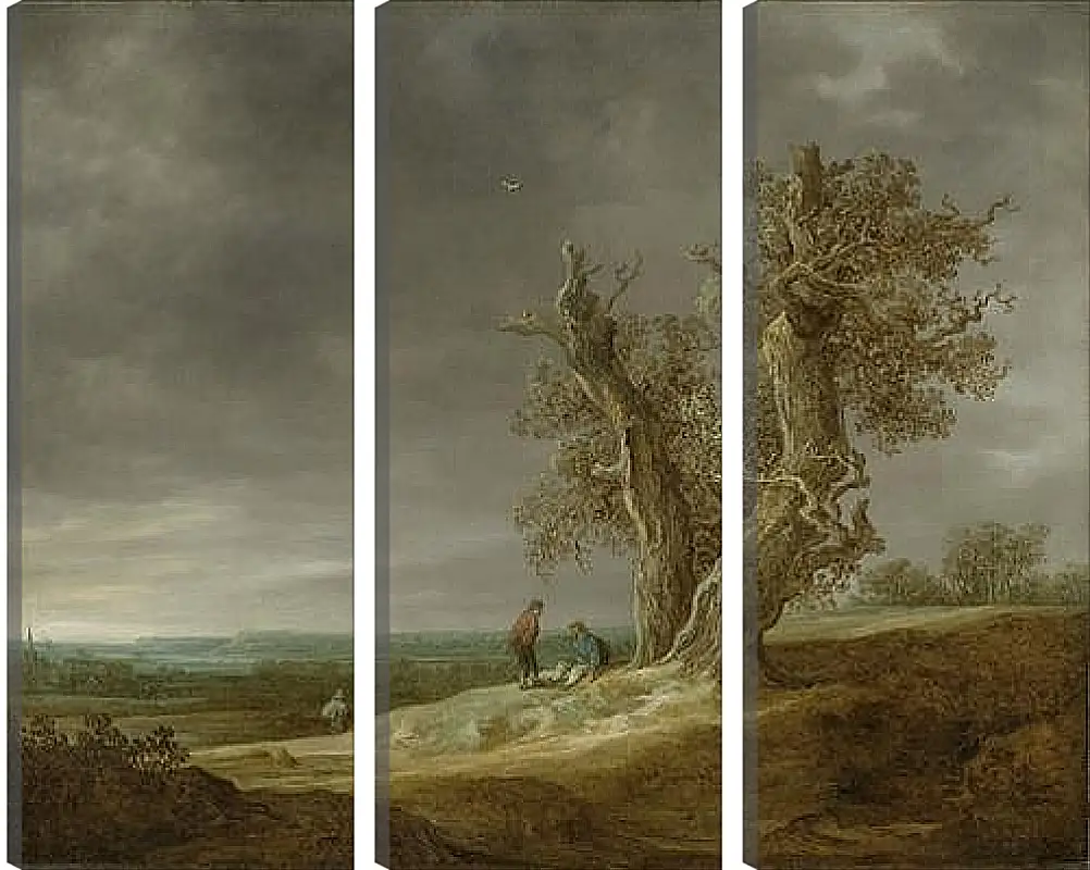 Модульная картина - Landscape with two oaks. Ян ван Гойен