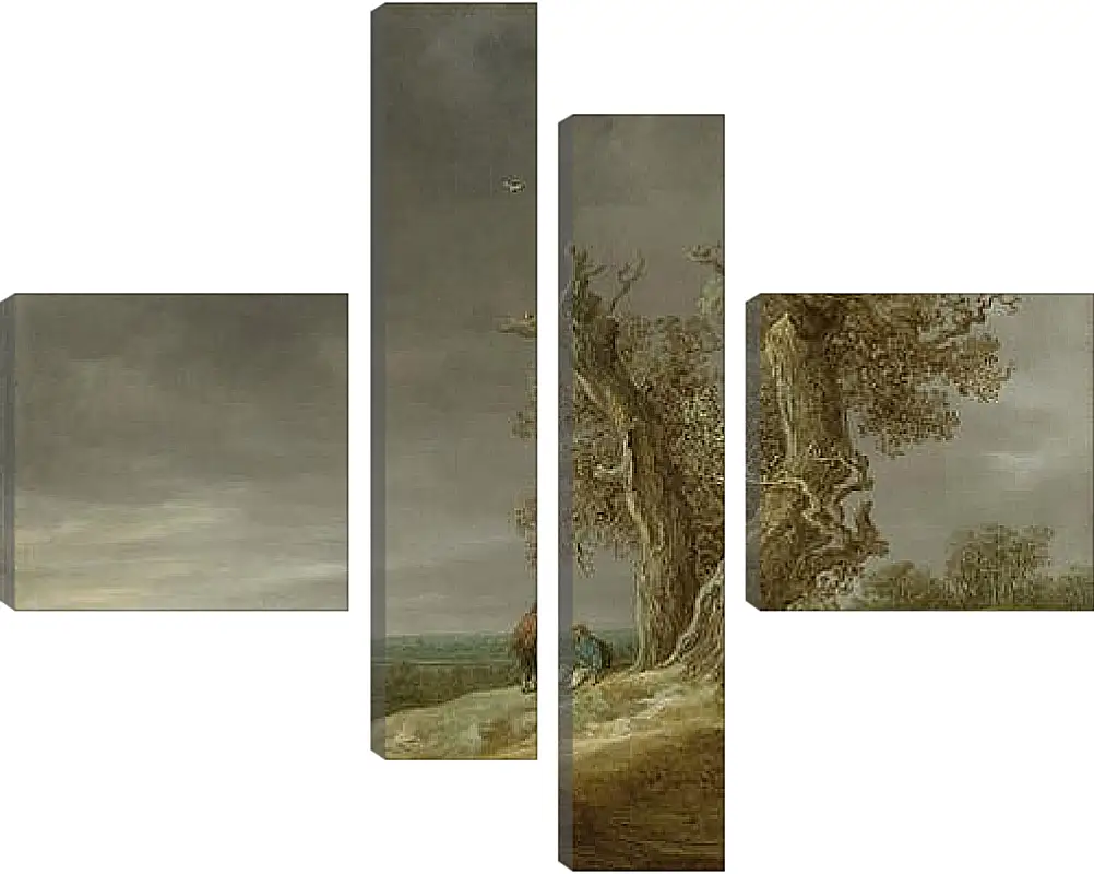 Модульная картина - Landscape with two oaks. Ян ван Гойен