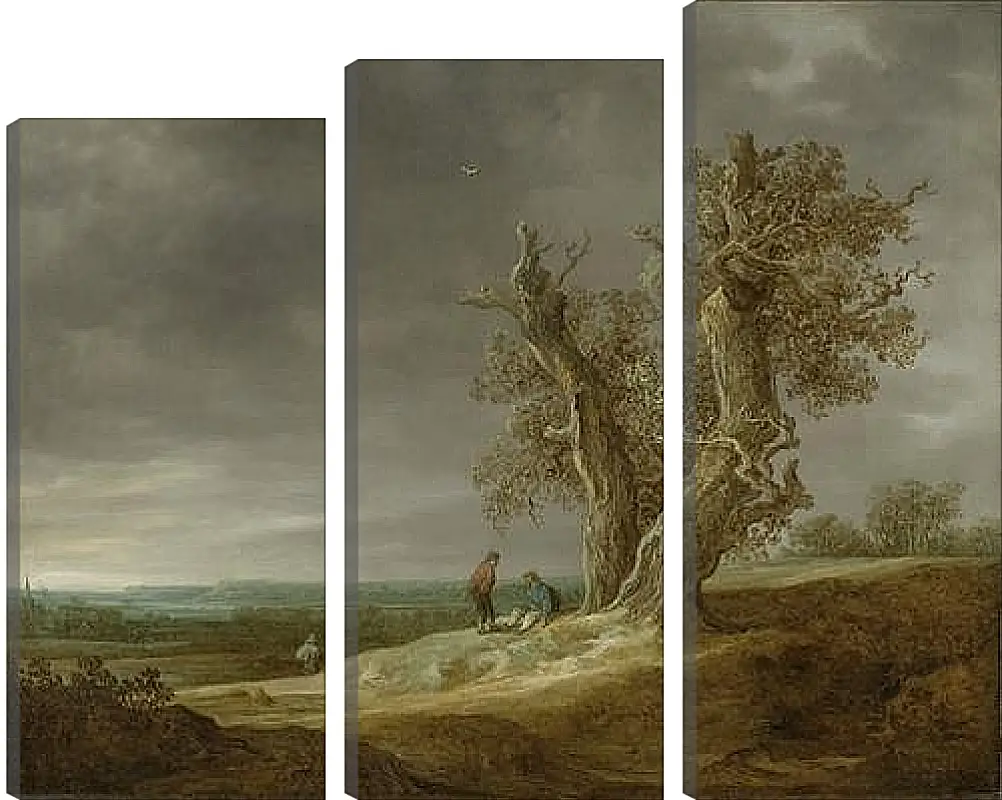 Модульная картина - Landscape with two oaks. Ян ван Гойен