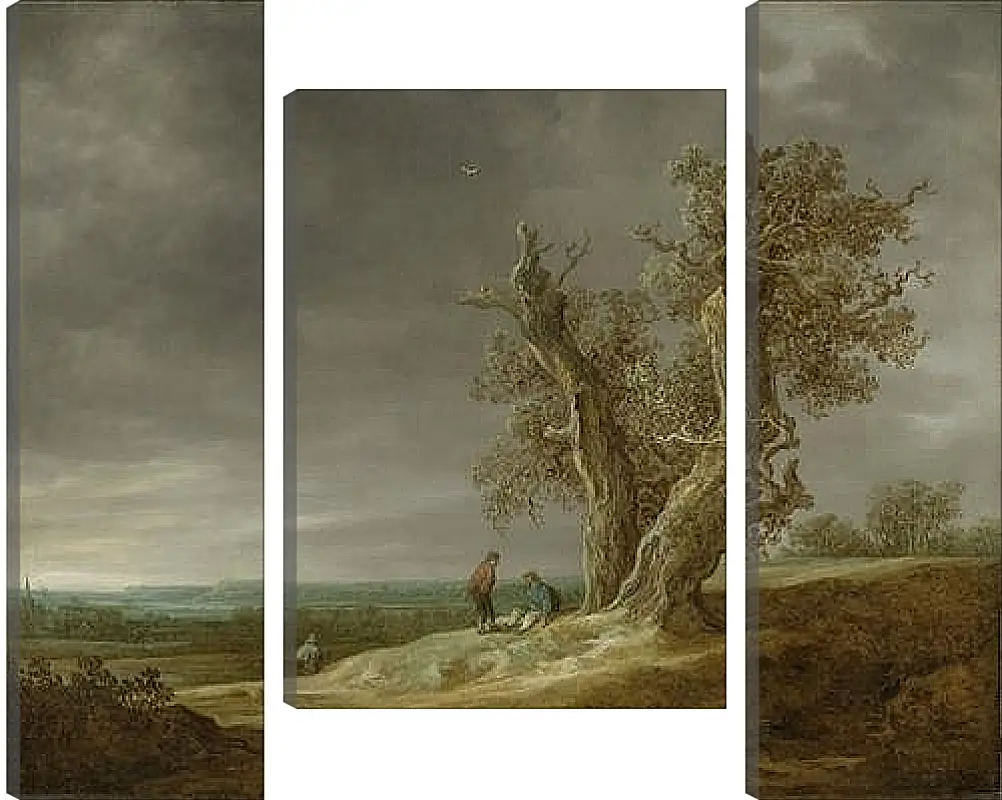 Модульная картина - Landscape with two oaks. Ян ван Гойен