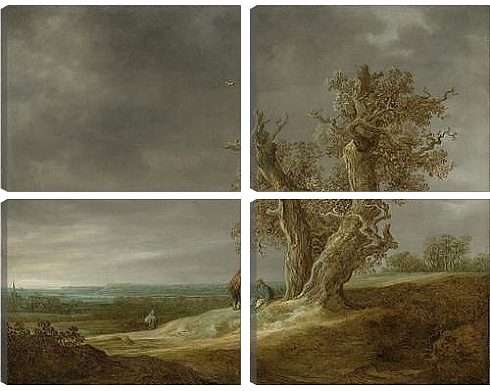 Модульная картина - Landscape with two oaks. Ян ван Гойен