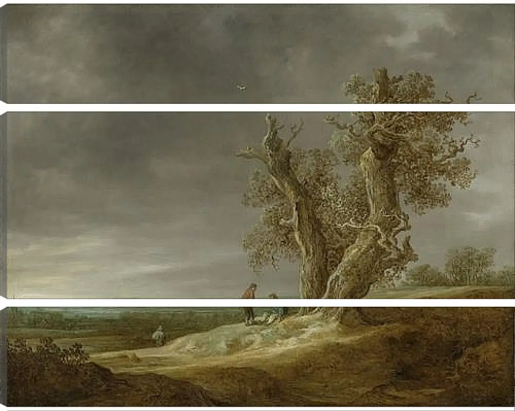 Модульная картина - Landscape with two oaks. Ян ван Гойен