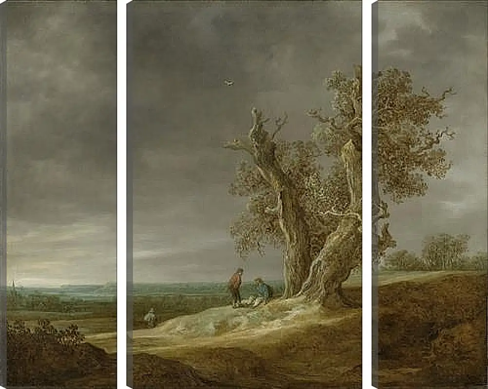 Модульная картина - Landscape with two oaks. Ян ван Гойен