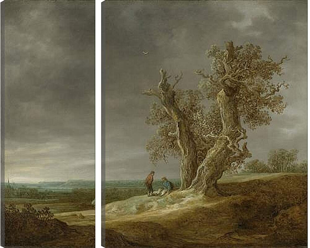 Модульная картина - Landscape with two oaks. Ян ван Гойен