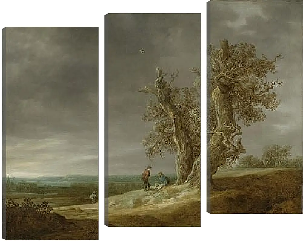 Модульная картина - Landscape with two oaks. Ян ван Гойен