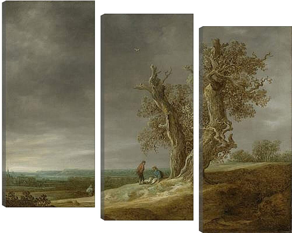 Модульная картина - Landscape with two oaks. Ян ван Гойен