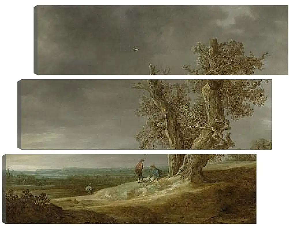 Модульная картина - Landscape with two oaks. Ян ван Гойен