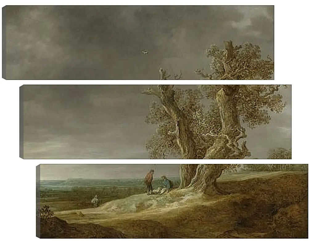 Модульная картина - Landscape with two oaks. Ян ван Гойен