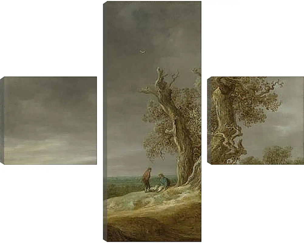 Модульная картина - Landscape with two oaks. Ян ван Гойен