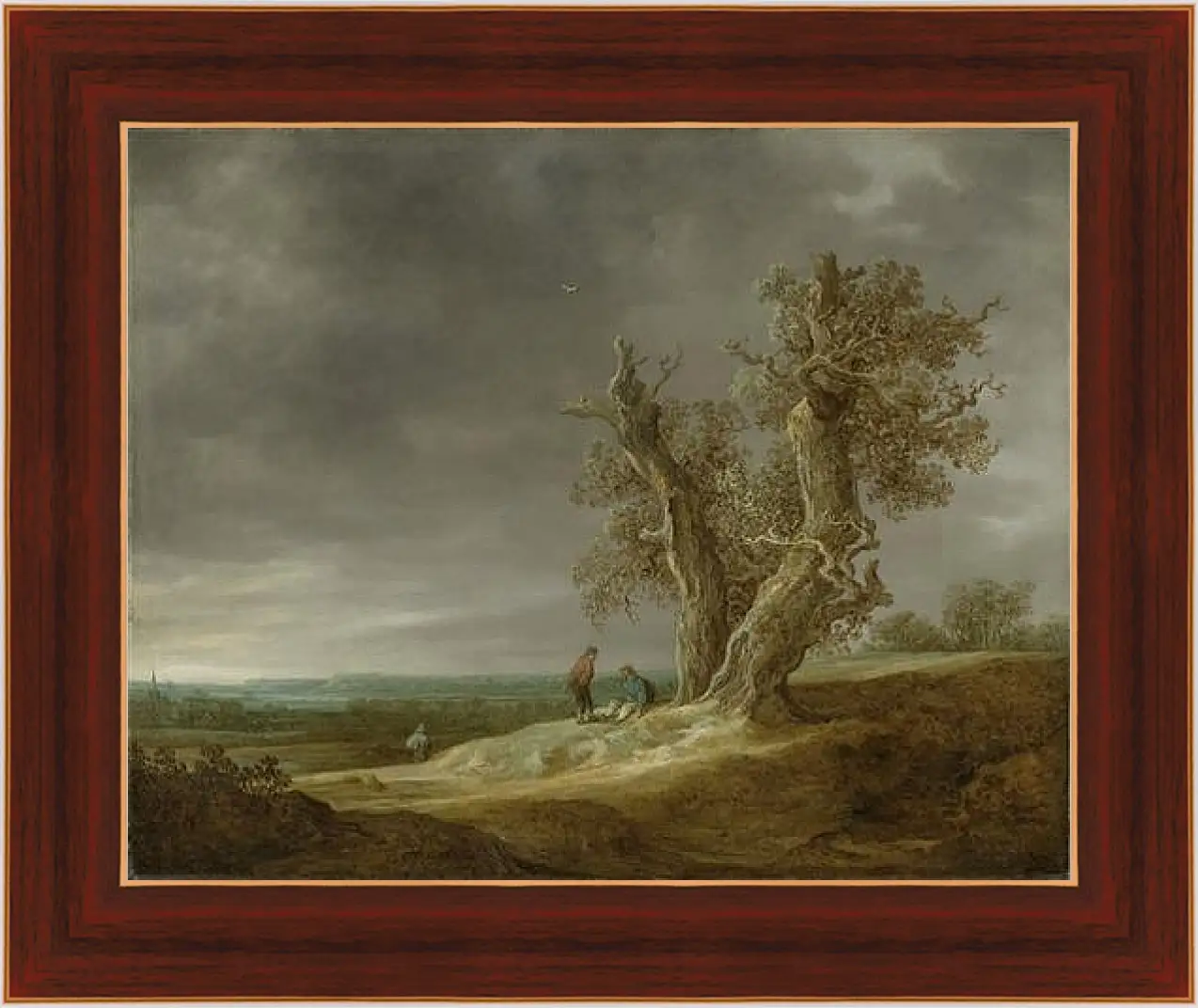 Картина в раме - Landscape with two oaks. Ян ван Гойен