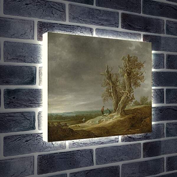 Лайтбокс световая панель - Landscape with two oaks. Ян ван Гойен