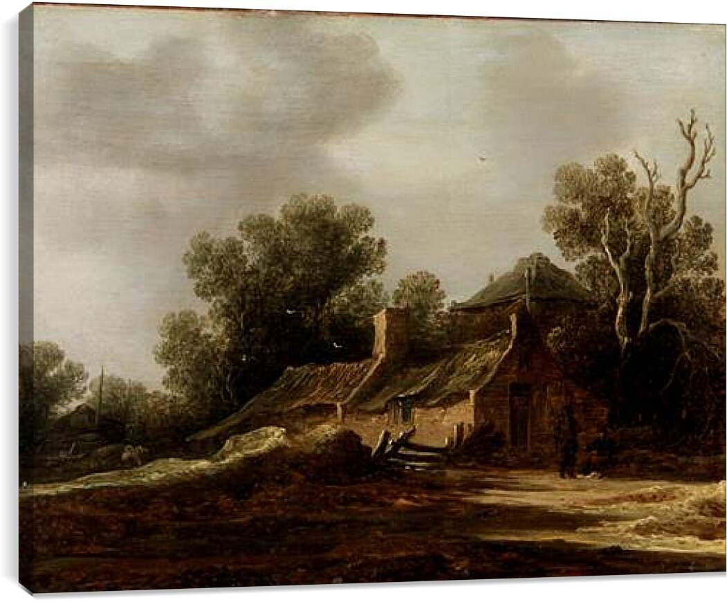 Постер и плакат - Landscape with peasants hut. Ян ван Гойен