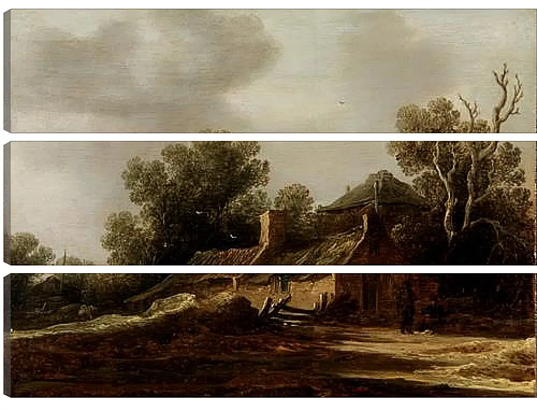 Модульная картина - Landscape with peasants hut. Ян ван Гойен