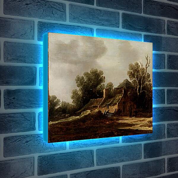 Лайтбокс световая панель - Landscape with peasants hut. Ян ван Гойен