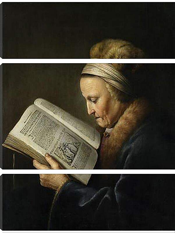 Модульная картина - Oude vrouw lezend in een lectionarium. Рембрандт