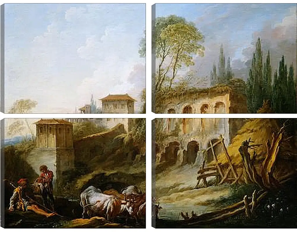 Модульная картина - Imaginary Landscape with the Palatine Hill from Campo Vaccino. Франсуа Буше