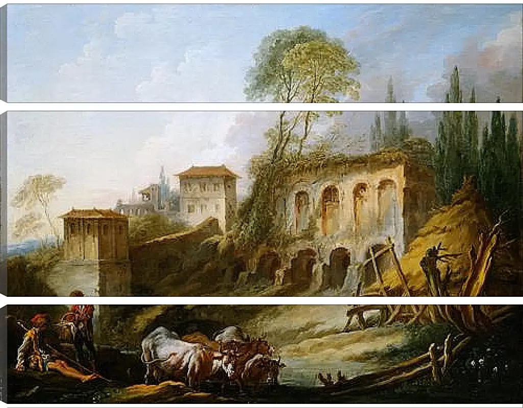 Модульная картина - Imaginary Landscape with the Palatine Hill from Campo Vaccino. Франсуа Буше