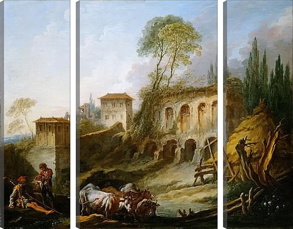 Модульная картина - Imaginary Landscape with the Palatine Hill from Campo Vaccino. Франсуа Буше