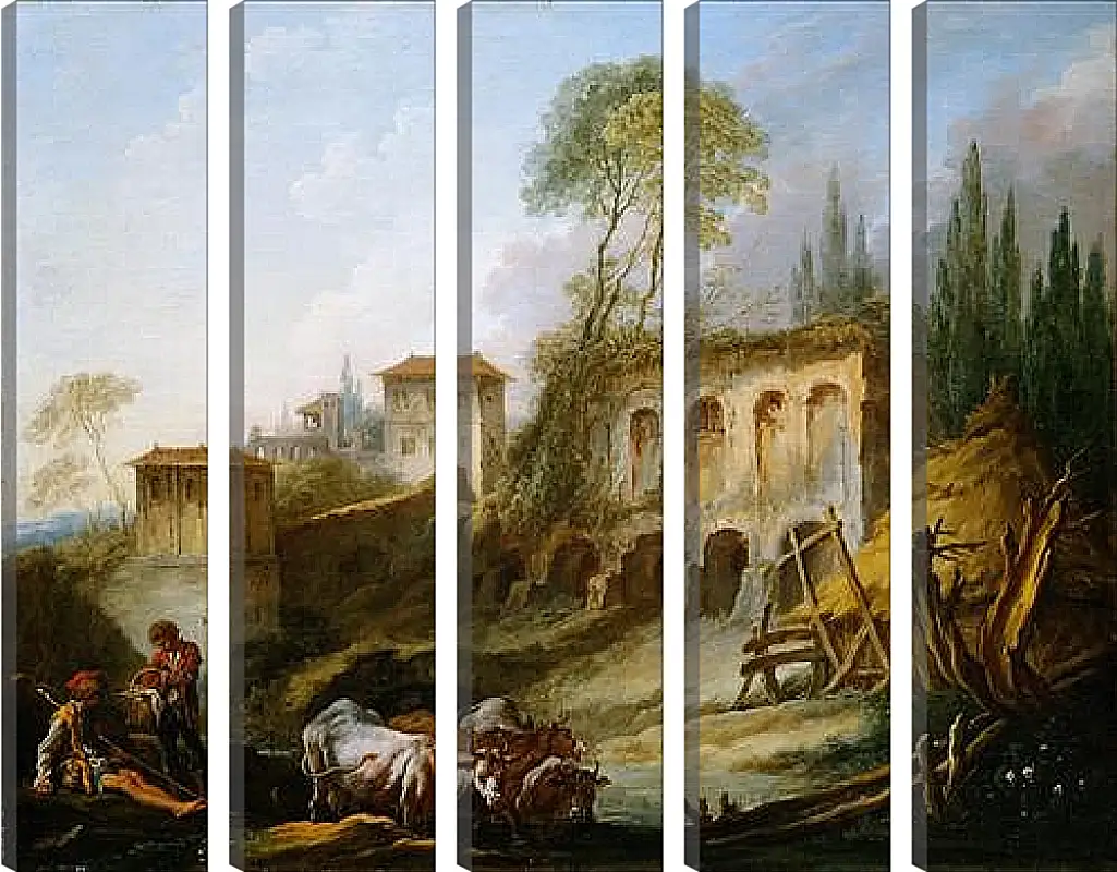 Модульная картина - Imaginary Landscape with the Palatine Hill from Campo Vaccino. Франсуа Буше