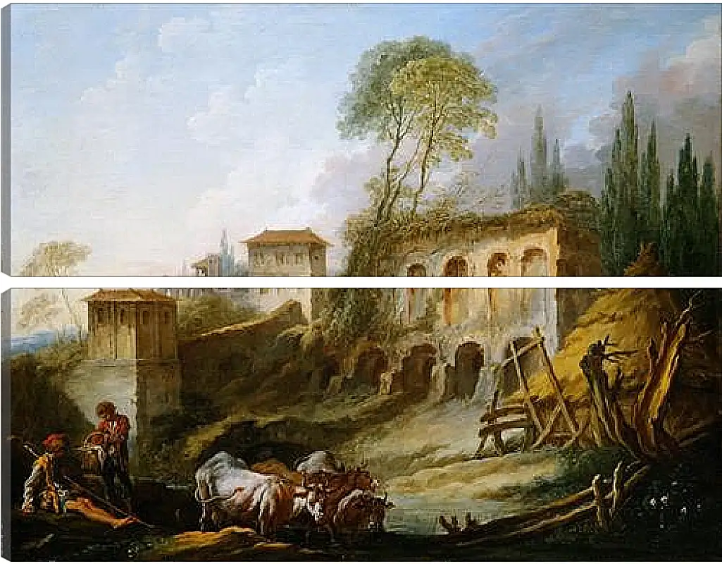 Модульная картина - Imaginary Landscape with the Palatine Hill from Campo Vaccino. Франсуа Буше