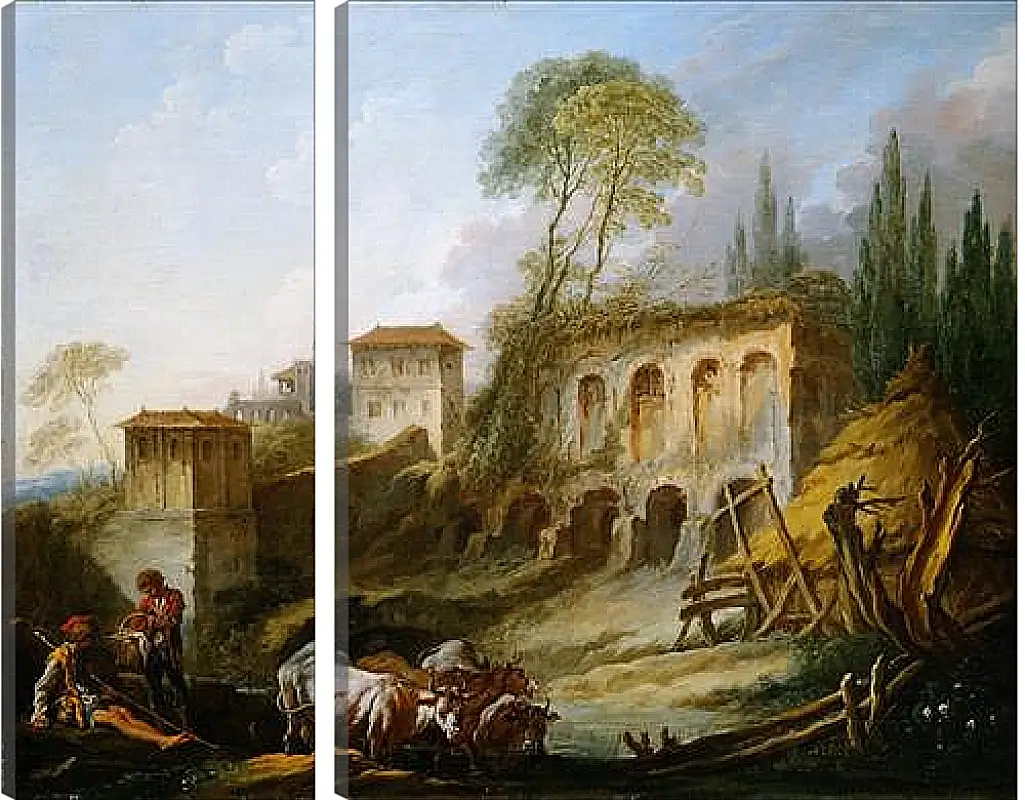 Модульная картина - Imaginary Landscape with the Palatine Hill from Campo Vaccino. Франсуа Буше