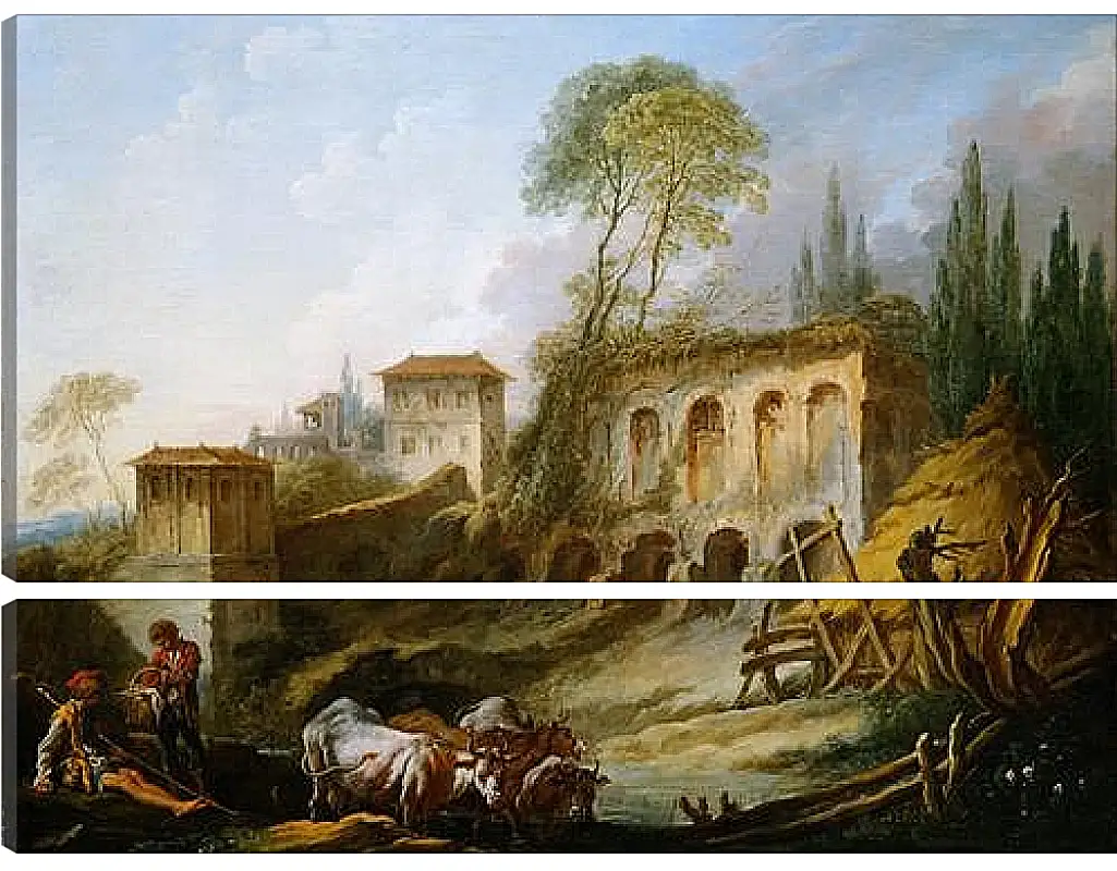 Модульная картина - Imaginary Landscape with the Palatine Hill from Campo Vaccino. Франсуа Буше