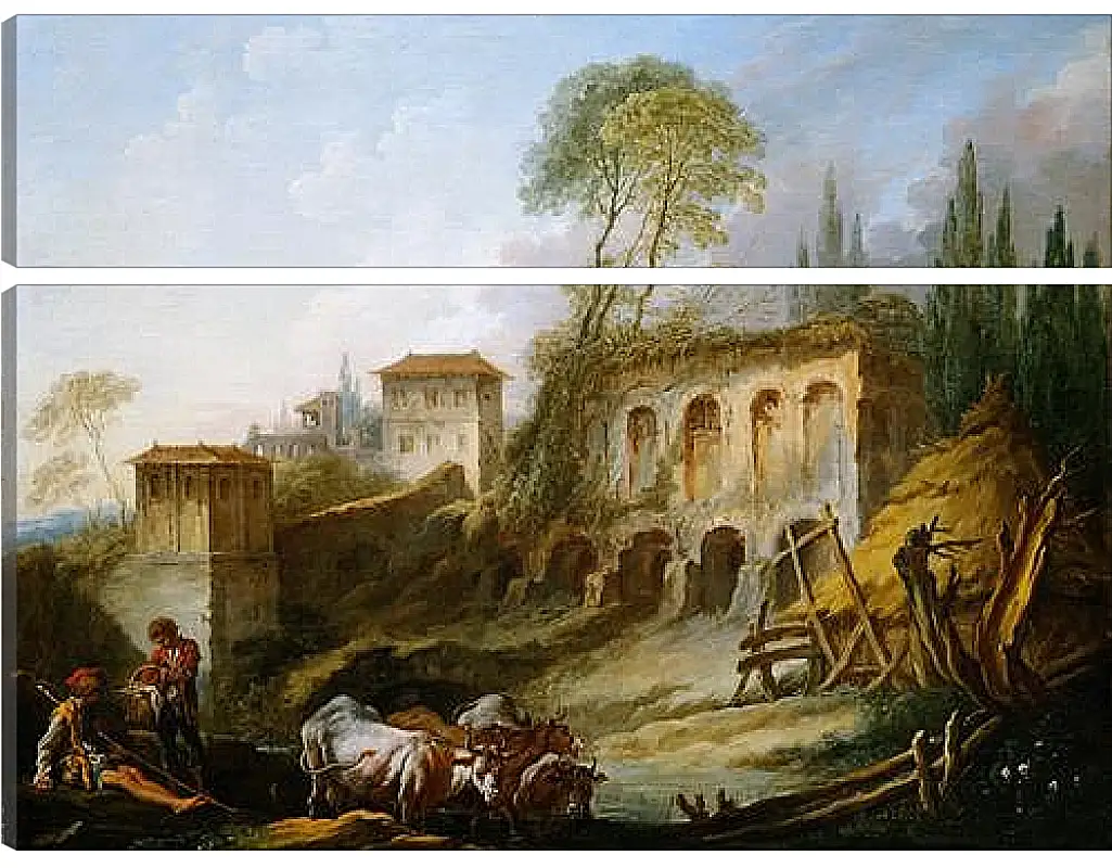 Модульная картина - Imaginary Landscape with the Palatine Hill from Campo Vaccino. Франсуа Буше